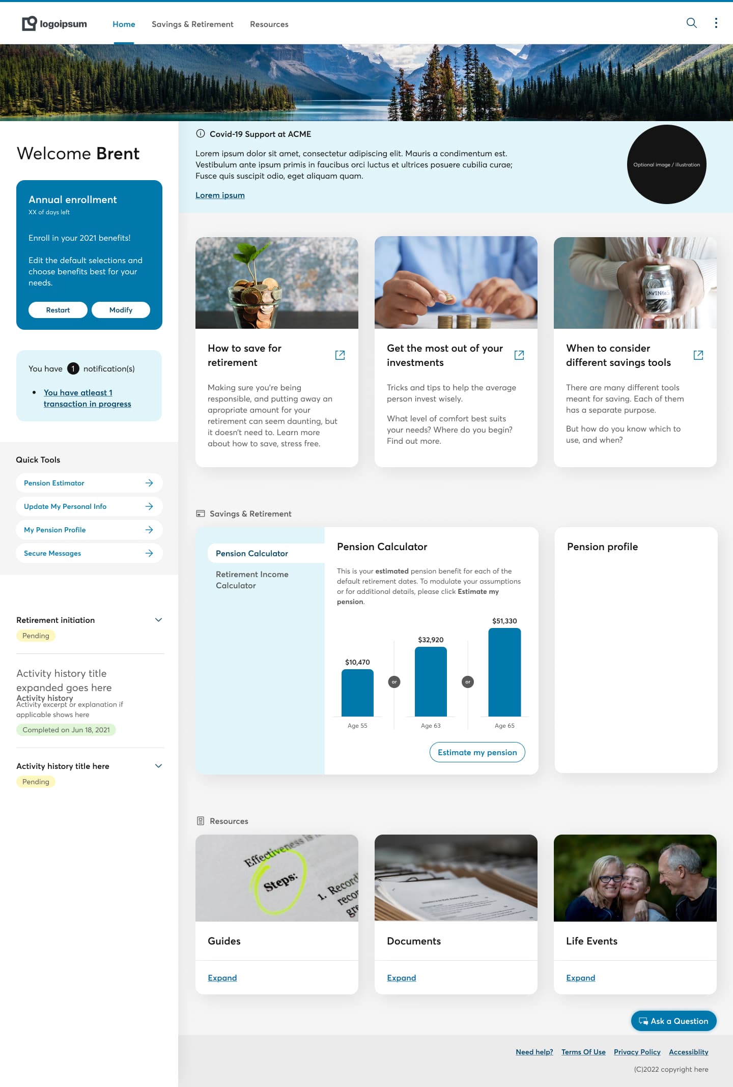 MyLife Evolution — redesigned benefits enrolment portal interface
